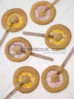 Candy and Shortbread Biscuit Lollipops