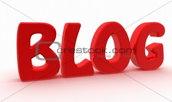 Red BLOG text