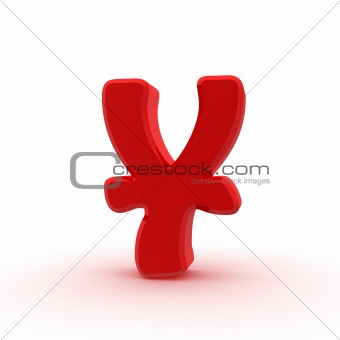 Red yen symbol