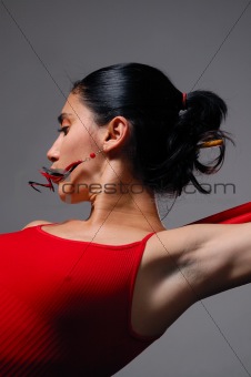 Passionate female dancer