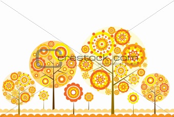 Tree floral background, vector