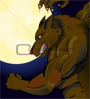 Werewolf attacking