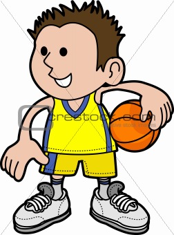 Illustration of boy basketball player