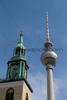 Berlin TV tower and Church