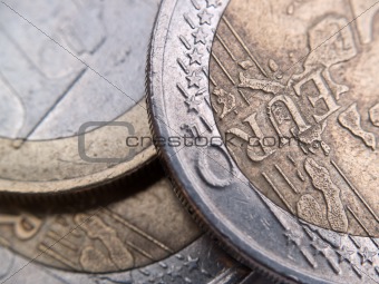 Euro Coins Close-up