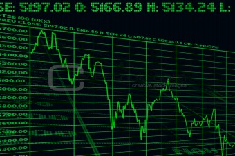 graphic falls of the index on exchanges