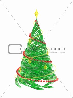Rendered stylized Christmas pine tree
