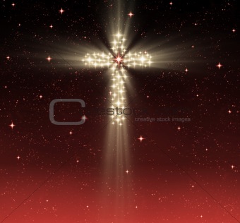 christian cross in stars