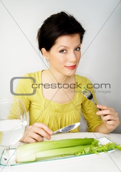 breakfast with water and celery