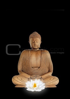 Buddha and White Lotus Flower
