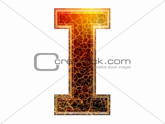 capital 3d Letter with crackled texture