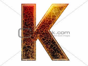 capital 3d Letter with crackled texture