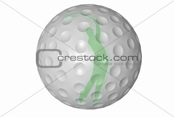 3d Golf Ball With Player Silhouette