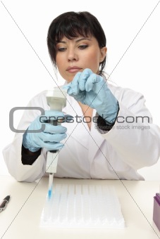 Scientist working with pipette