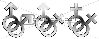 Embossed Sign of Male And Female