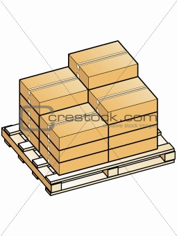 Boxes stacked on pallet