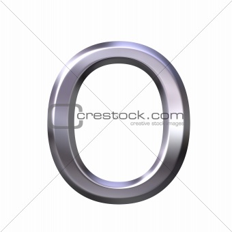 3D Silver Letter o