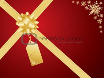 Christmas bow and gift card