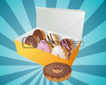 Box of donuts illustration