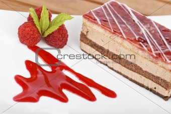 Delicious raspberries cake