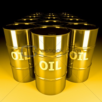 gold oil barrel