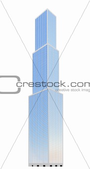 skyscraper over white