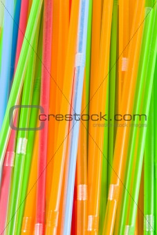 Bunch of multicolored straws 