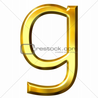 3D Golden Letter g