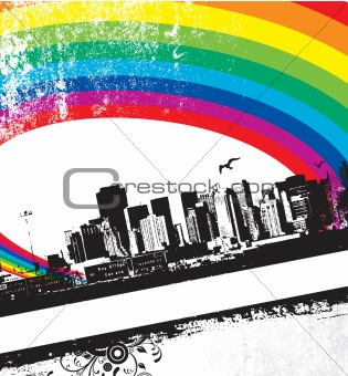 Grunge Rainbow City

