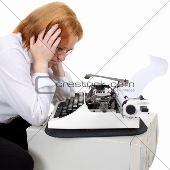 Woman and typewriter