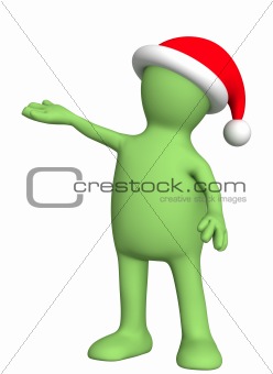 Puppet in a christmas costume