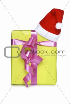 Gift box with christmas hat