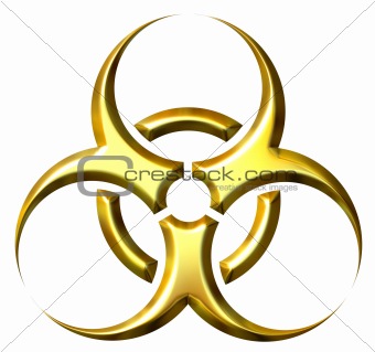 3D Golden Biohazard Symbol