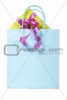 Shopping bag with gifts inside