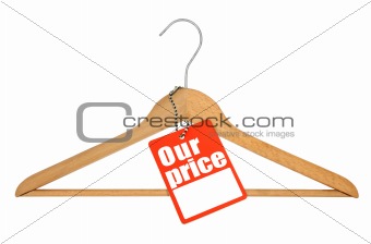 coat hanger and price tag
