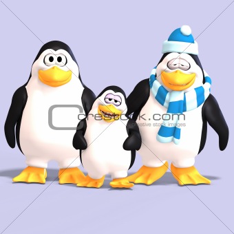 toon penguin family 