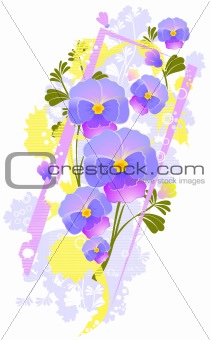 floral  violet abstract