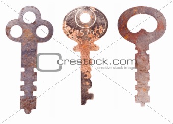 Worn rusty keys