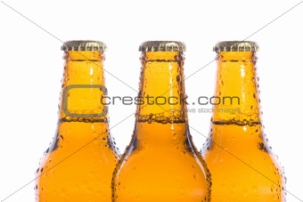 Macro of three isolated cool Beers