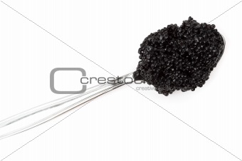 Black caviar on a spoon (up)
