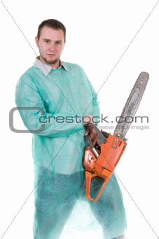 doctor with saw