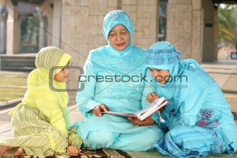 Muslim Mother and Kids