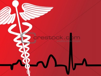 medical caduceus sign silhouette, vector illustration