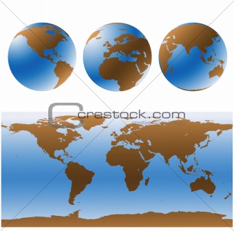 World maps set (vector)