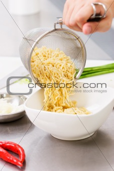 The noodles is ready