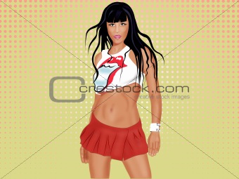 illustrated hot young woman