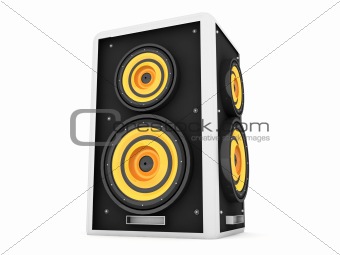 three dimensional front view of loud speaker