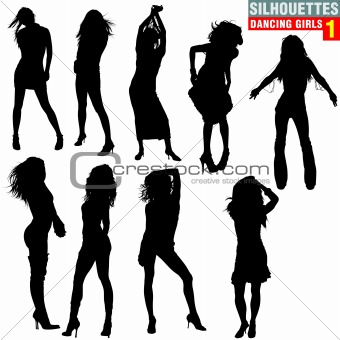 Silhouettes Dancing Girls 01