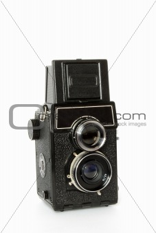 Old twin-lens reflex camera 