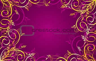 Background with a golden ornament. 